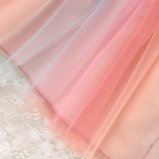 US Local Baby Girls Rainbow Skirt Set Letters Embroidery Long Sleeve Sweatshirt Tops & Rainbow Tutu Skirt Outfits