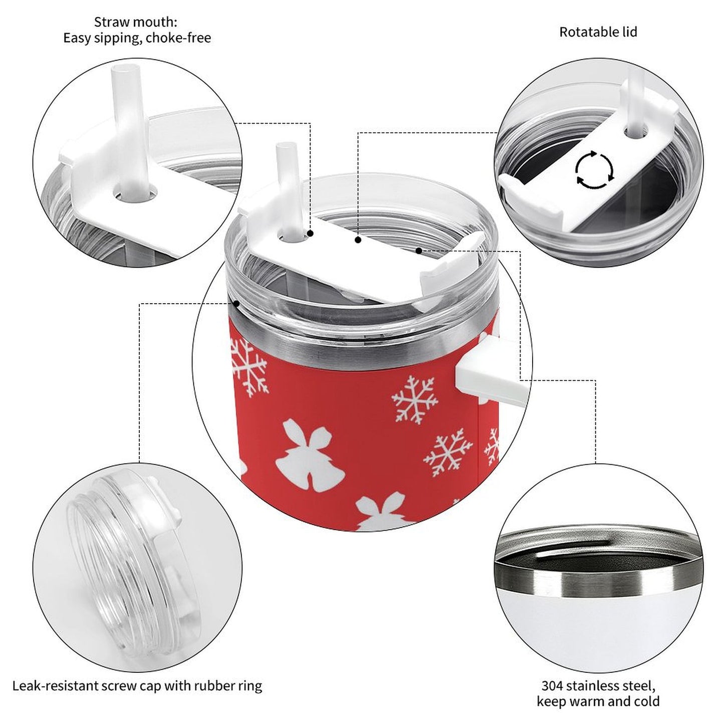 PHDT00316 POD US Local Tumbler 40 oz Large Capacity Car Cup Christmas Stocking Cat