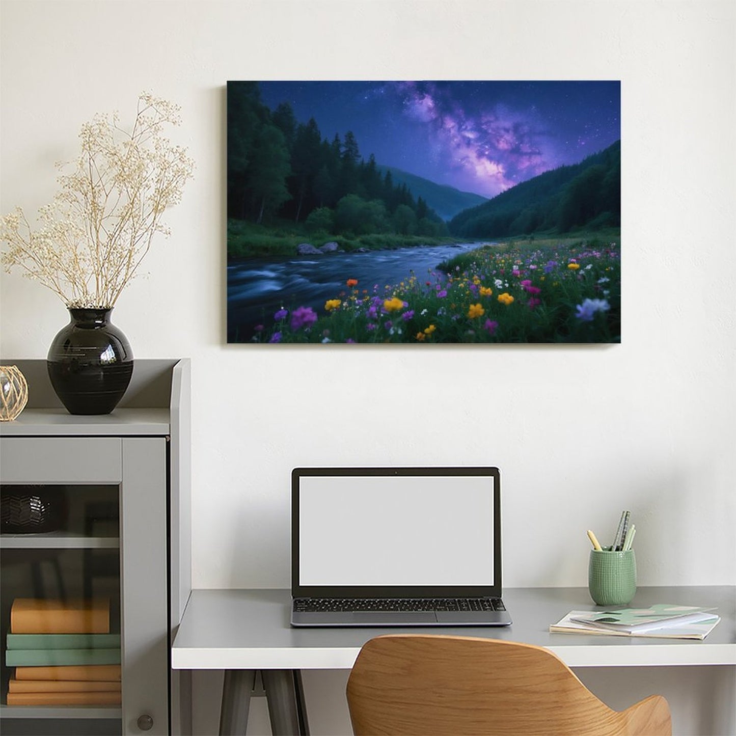 Decorative Interior Frame Painting Mountain-river-starry-summer-7
