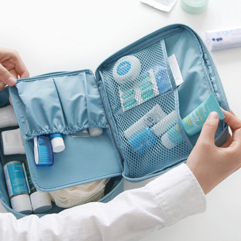 USA Local Portable Cosmetic Bag Waterproof Divider Multi-grid Pockets Toiletry Bags Travel Storage Handbags Women Make Up Bag