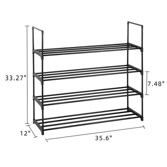US Local 13 Tubes One Out Four Styles 8-layer Shoe Rack Black