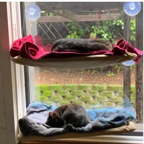US Local STOCK Hiphoppet Best Selling Washable Window-Mounted Sucker Cat Hammock Cat Nest Seat Elaxing Spot To Lounge For Cats