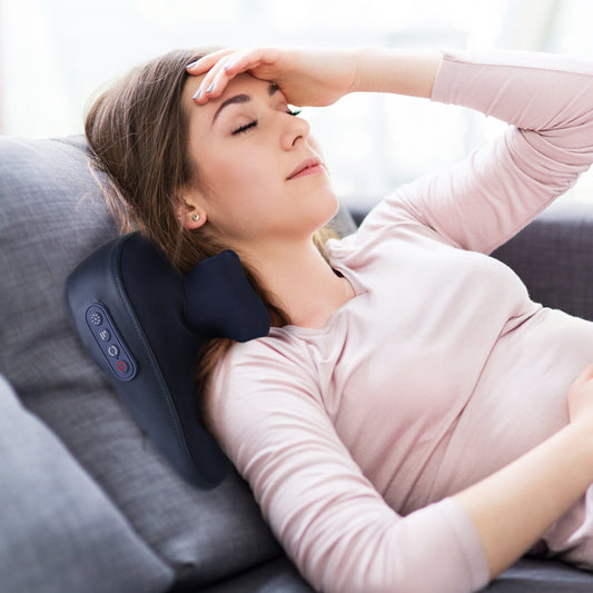 US Local 1 Set Cordless Neck Shoulder Massager With Soothing Heating 3 Intensity Levels 2 Heating Levels Electric 4D Shiatsu Deep Kneading Pillow For Back Traps Gifts For Family Home Car