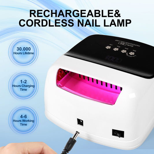 US Local UV Nail Lamp, Professional Cordless UV LED Lamp For Nails 66Pcs Lamp Beads Automatic Sensor Gel Nail Uv Light For Nail Art At Home And In Salons