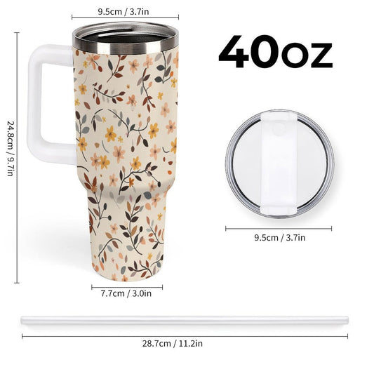POD US Local Tumbler 40oz Large Capacity Car Cup Leaves, Autumn