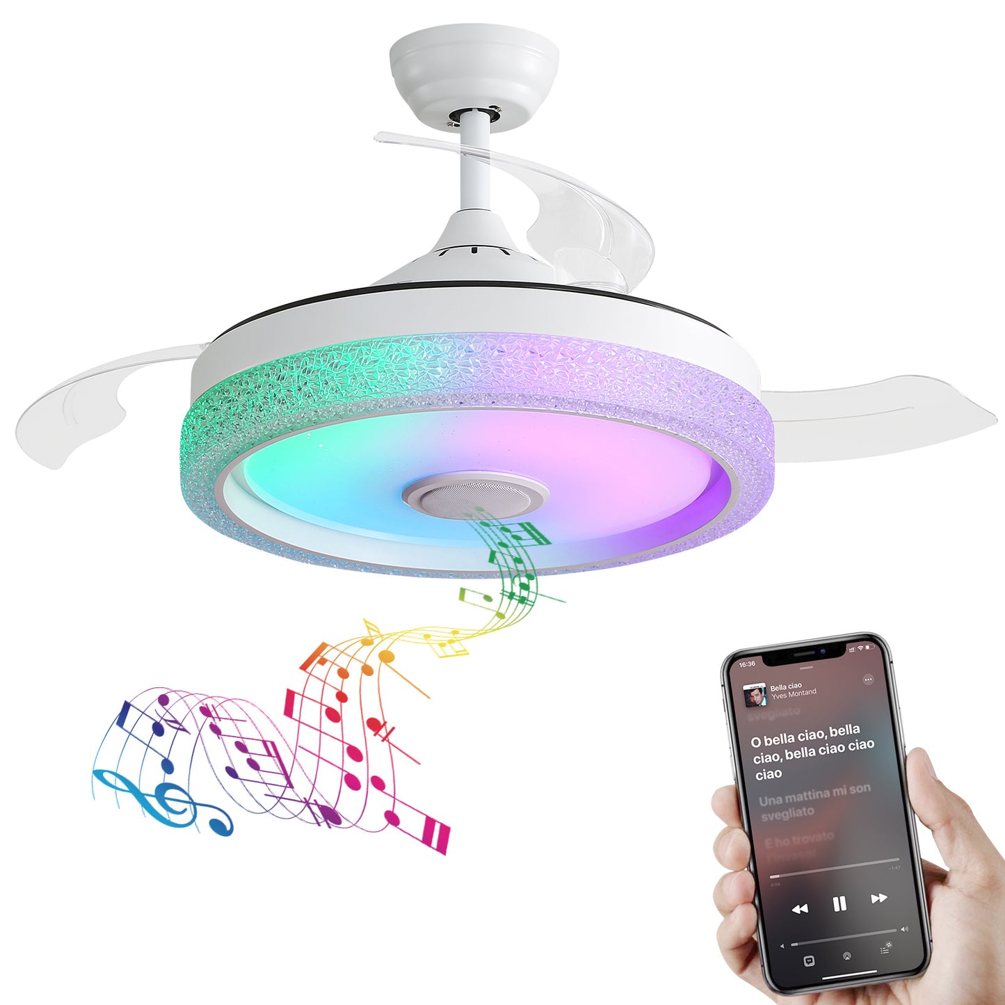 US Local Plastic Remote Control Ceiling Fan