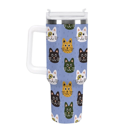 PHDT00258 POD US Local Tumbler 40 oz Large Capacity Car Cup Cat cute blue