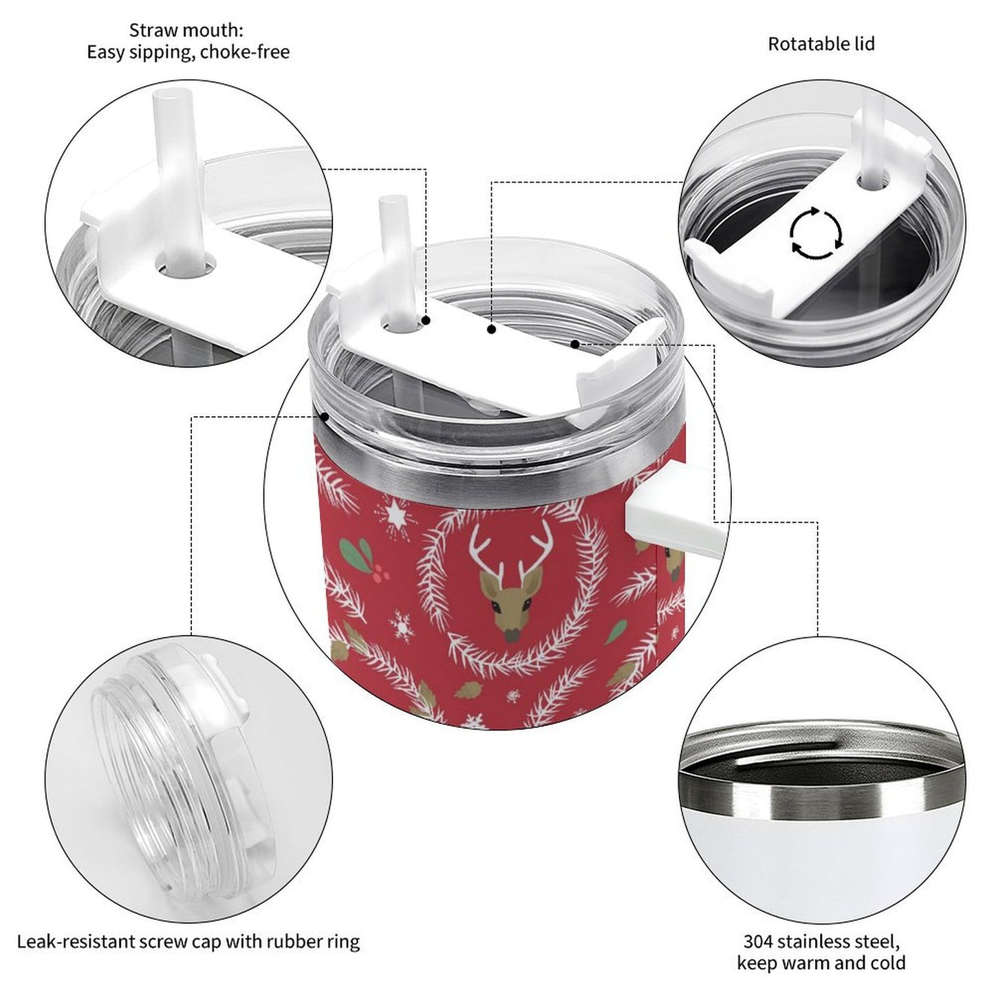 PHDT00159 POD US Local Tumbler 40 oz Large Capacity Car Cup Christmas