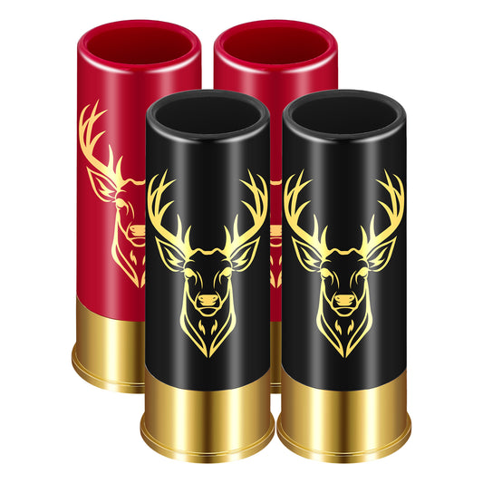 US Local 4 Deer Heads 1.5 Ounces - Reusable High-quality Plastic Bullet Cup, Suitable For Whiskey, Cocktails, And Wine, Perfect For Bars, Parties, And Gifts