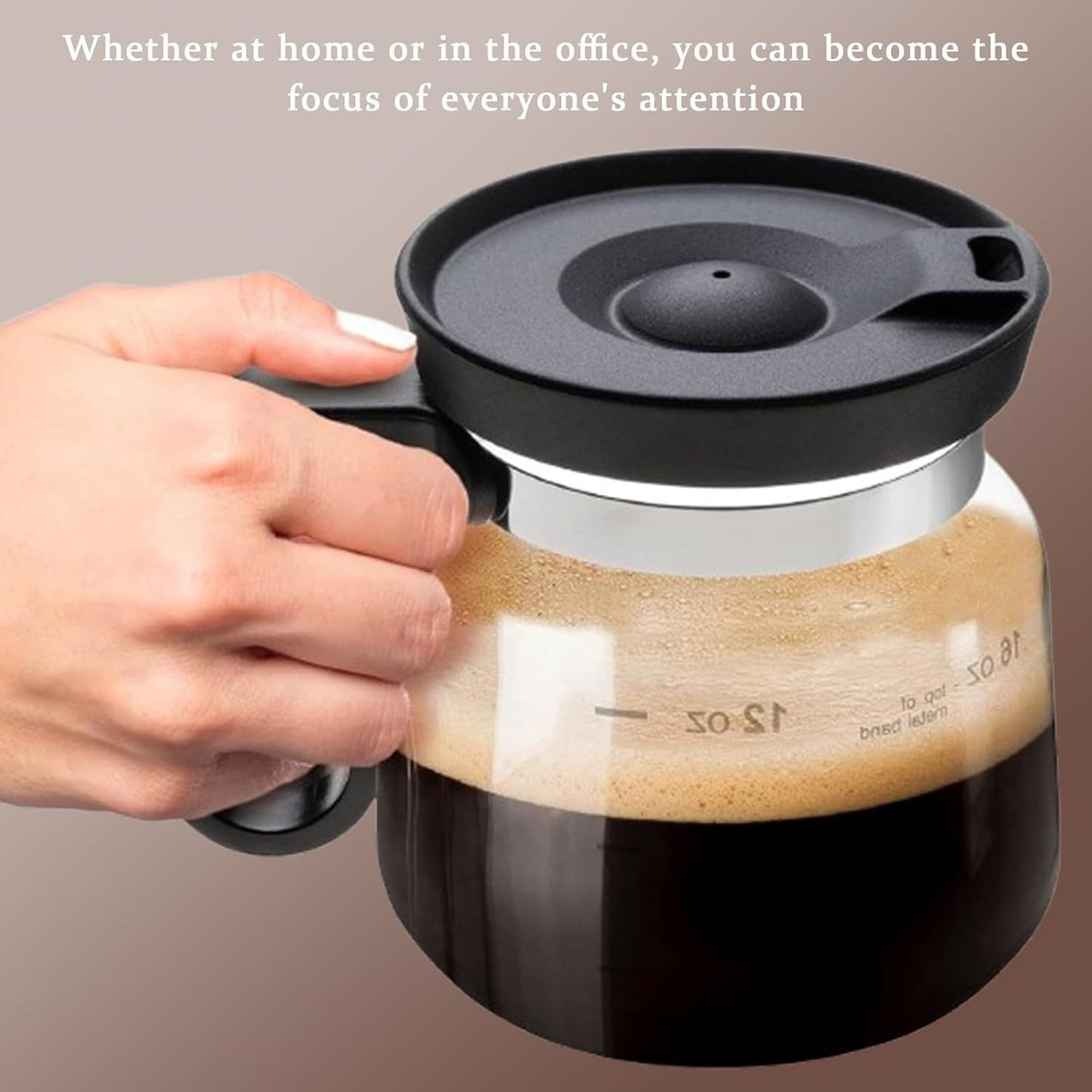 16-ounce Glass Coffee Mug Coffee Pot Style Compact And Durable Teacup With Handle And Lid