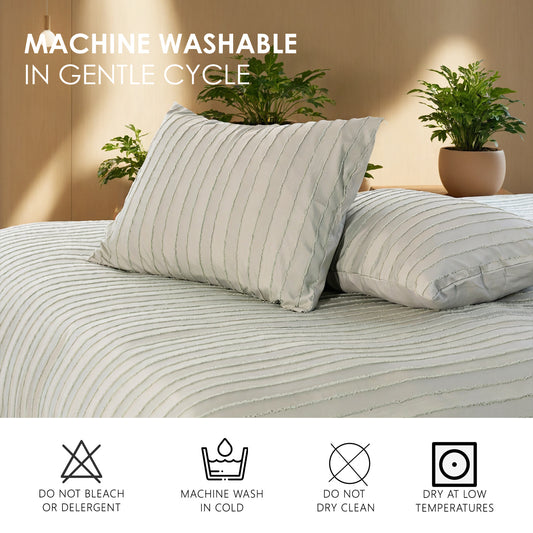 US Local Bohemian Style Quilt Cover Set, Cut Flower Quilt Cover, Tufted Quilt Cover Three-piece Set, One Quilt Cover And Two Pillowcases, Washable And Machine Washable Without Shrinkage, Suitable For Hotels