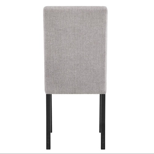 US Local 4pc Contemporary Parson Style Chairs Black Frame Upholstered Padded Soft Textured Gray Fabric Wooden Dining Room Home Furniture