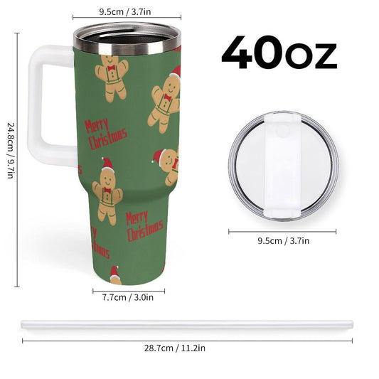 PHDT00293 POD US Local Tumbler 40 oz Large Capacity Car Cup Christmas Gingerbread Man
