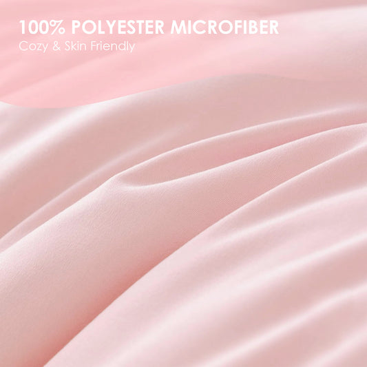 US Local This High-quality White And Pink Oversized Solid Color Duvet Cover Set Includes One Duvet Cover And Two Pillowcases. Its Universally Appealing Design Creates A Warm And Cozy Atmosphere For Any Campus