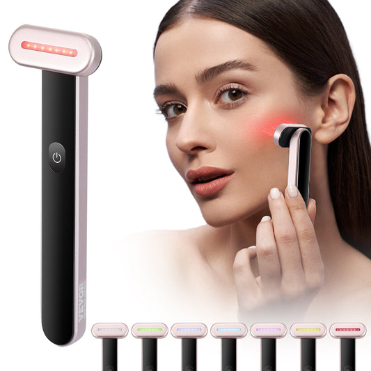US Local VEVOR Red Light Therapy Wand For Face, 7Color LED Facial Wand Red Light Therapy Device With Heatig Therapy Microcurrent Vibrating Massage, Portable LED Beauty Wand For Face, Neck