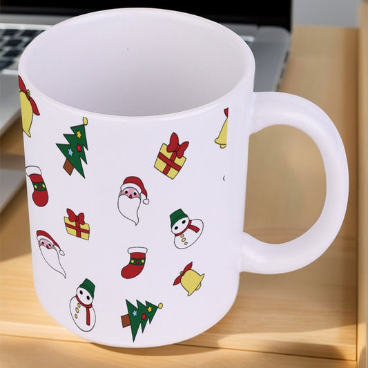 POD US Local White mug with full print, Christmas Santa Claus Trees Snowman 0064