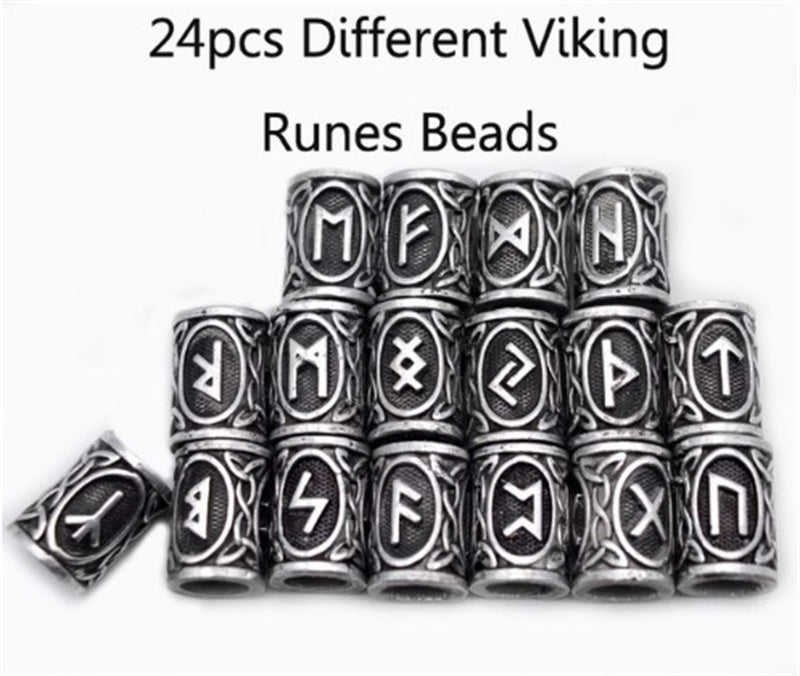 USA Local Set Of Viking Rune Beard Beads