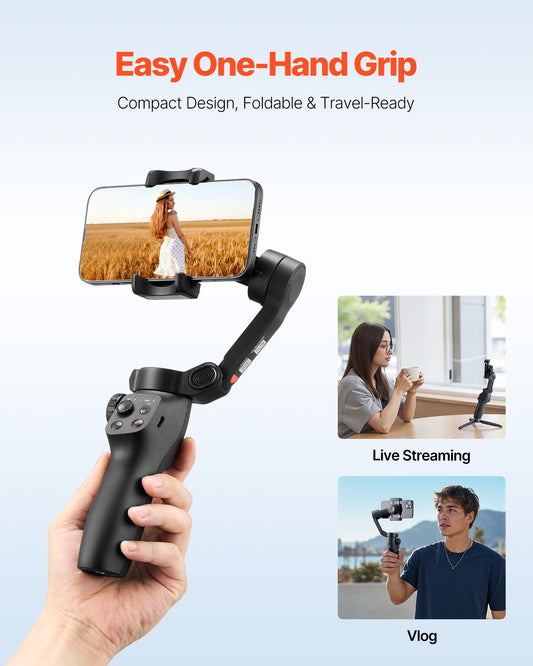 US Local Gimbal Stabilizer For Smartphone 3-Axis Phone Gimbal For Android IPhoneFoldable
