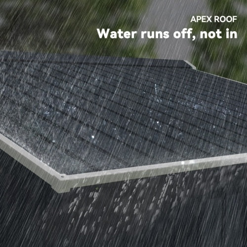 UK Local Outsunny 9 X 6ft Metal Bicycle Shed, Outdoor Storage Tool House With Ventilation Slots, Foundation Kit And Lockable Double Doors, Dark Grey