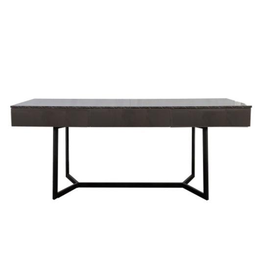 US Local Modern Black 70.87 Computer Desk, Study & Work Desk Y-Shaped Metal Legs