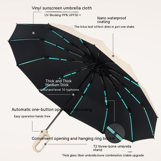 US Local 72 Automatic Buckle Umbrellas Portable Plus-sized Thickened