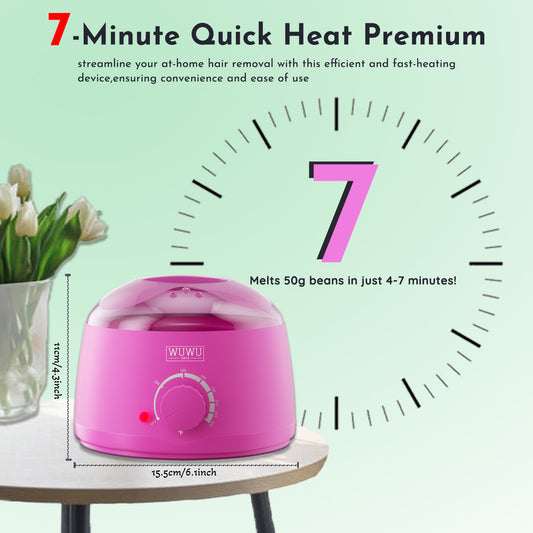 US Local Waxing Kit 19 Items, WUWUVISTA Hair Removal Wax Kit With Wax Melt Warmer Waxing Beads For Face, Brazilian, Full Body, Bikini Suitable For Plugs Of American & European Specifications