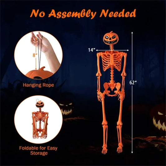 US Local 5.5ft Life-Size Pre-Lit Halloween Skeleton