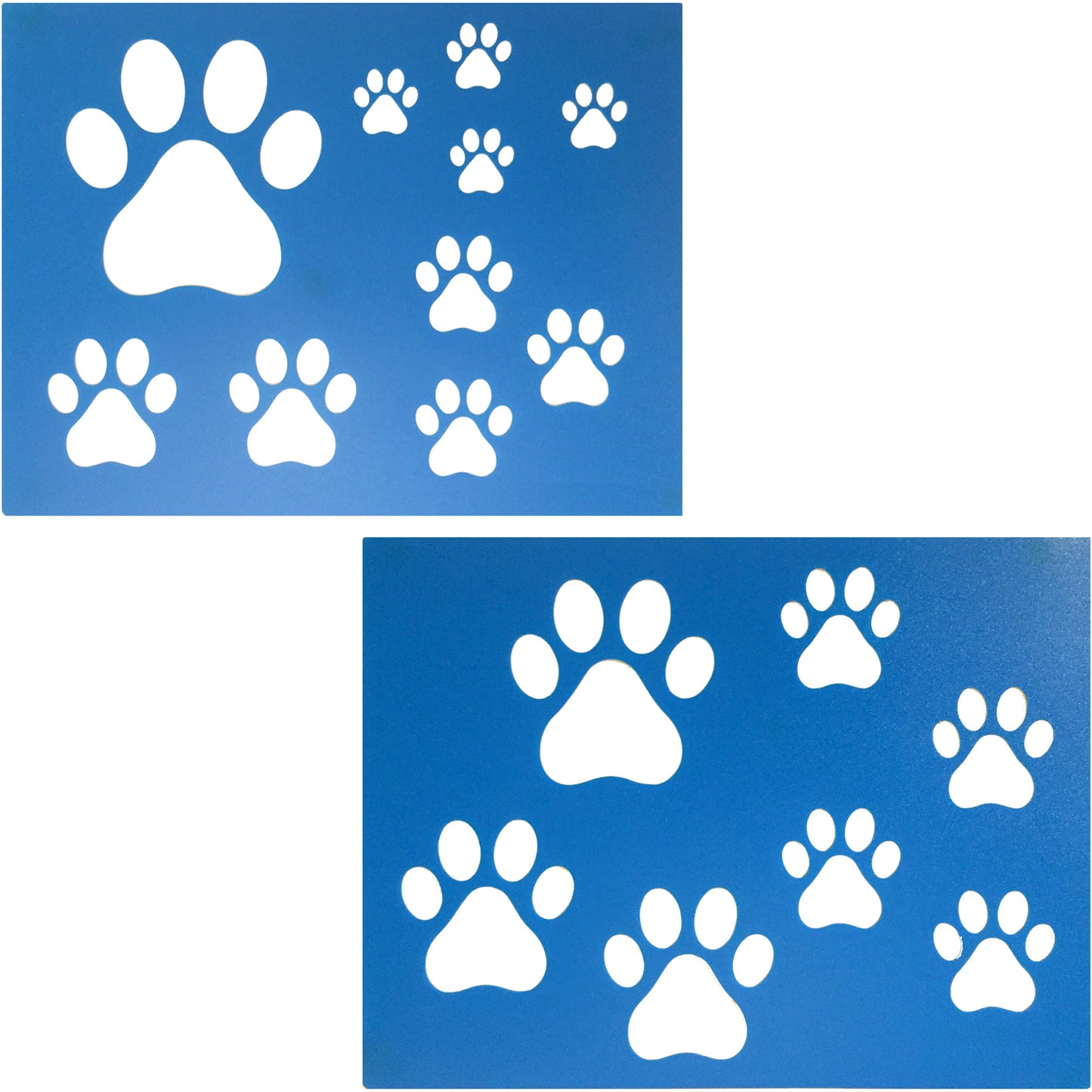 US Local Two Counts Dog Paw Cat Paw Print Stencils Sheet Template, Various Paw Print Sizes,