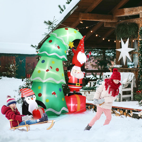 US Local 6ft 8 LED Lights Christmas Inflatable Decoration