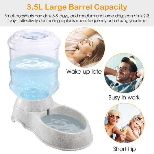 US Local 3.5L 1Gal Pet Water Dispenser Self-Dispensing Gravity Pets Water Feeder Automatic Pet Waterer Cat Dog