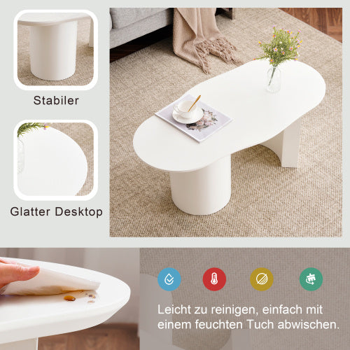 UK Local White Wooden Painted Coffee Table Abstract Cloud Shaped,Irregular White Coffee Table, Tea Table End Table, Modern Coffee Table, For Living Room Furniture, Easy Assembly