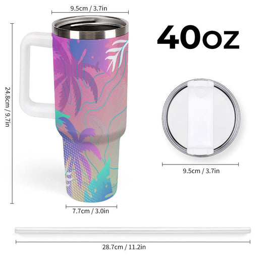 PHDT00517 POD US Local Tumbler 40oz Large Capacity Car Cup Abstract, Coconut Tree