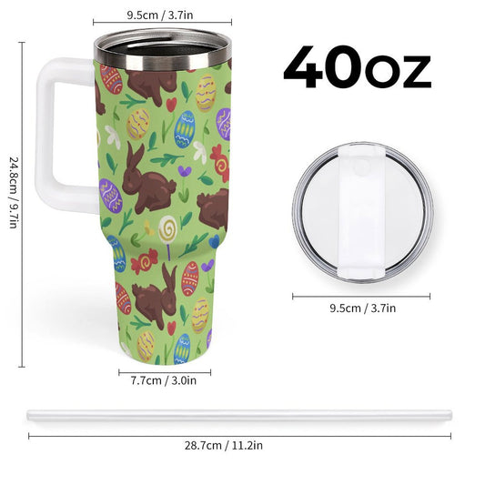 PHDT00527 POD US Local Tumbler 40oz Large Capacity Car Cup Green, Easter, Rabbit