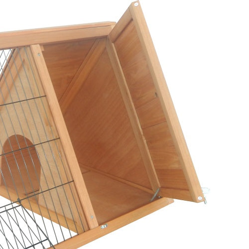 US Local Wooden A-frame Outdoor Rabbit Cage Small Animal Cage