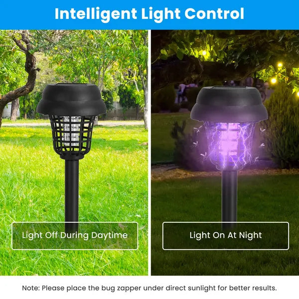 4 Pack Solar Powered Mosquito Zapper Outdoor Insect Killer Torch Waterproof Bug Zapper With UV Light White Light For Yard Garden Farm Patio