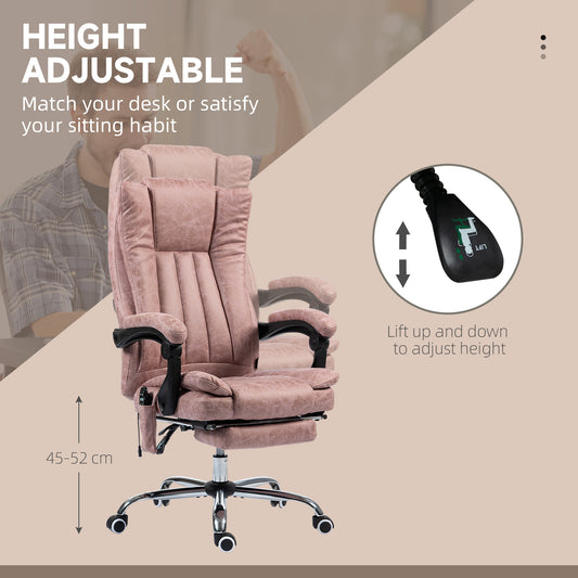 US Local Massage Office Chair With 6 Points And Heat, Reclining Computer Chair With Adjustable Height And Footrest
