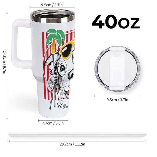 PHDT00358 POD US Local Tumbler 40 oz Large Capacity Car Cup Dog Summer Striped