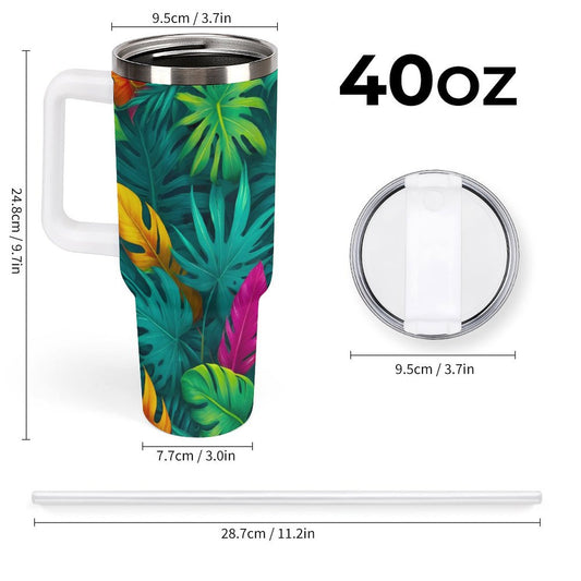 PHDT00463 POD US Local Tumbler 40 oz Large Capacity Car Cup Tropical Rainforest