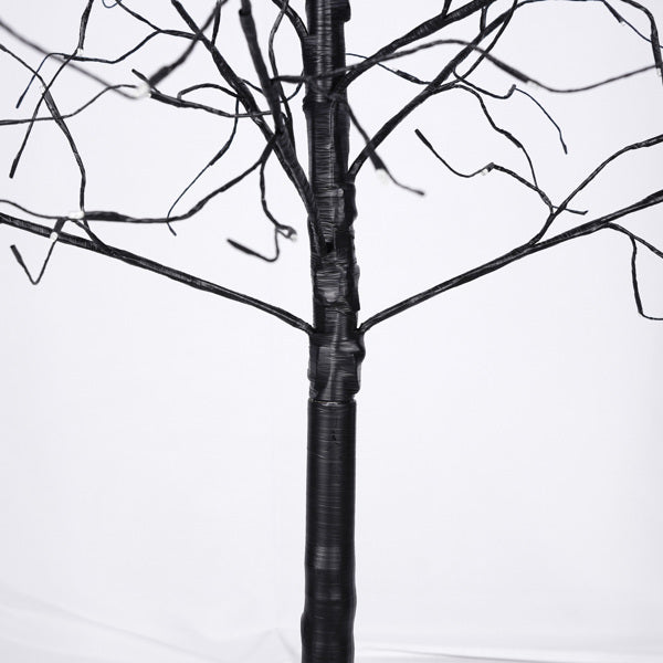 Set Of 3 Halloween Ghost Trees With Purple Lights, 4 Feet, 5 Feet, And 6 Feet, Black Glowing Trees For Halloween Decoration