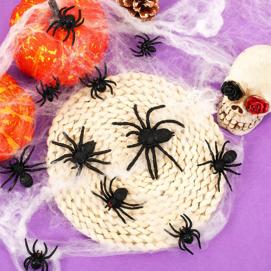 US Local Plastic Spiders, 40 PCS Black Realistic Plastic Fake Scary Spiders Halloween Prank Props Halloween Spider Large And Small Fake Spider