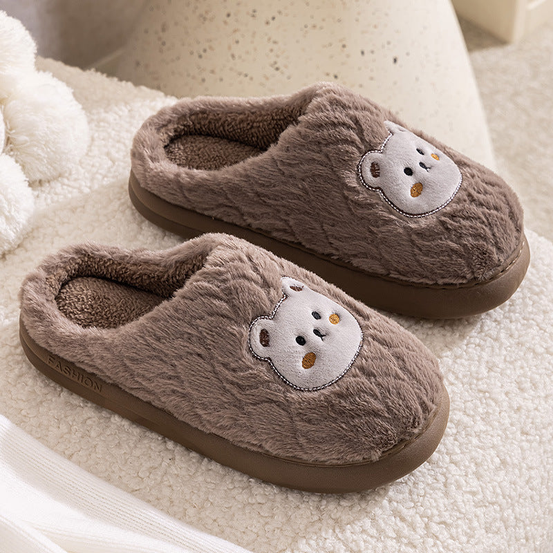 Couple Cotton Slippers Indoor Thickening Warm Plush Cotton Shoes