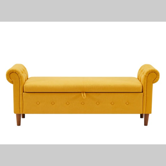 US Local Yellow Multifunctional Storage Rectangular Sofa Stool