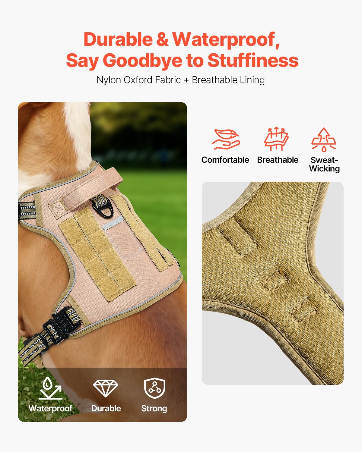 US Local Dog Harness For Large Dogs No Pull Tactical Dog Harness Adjustable Pet Vest