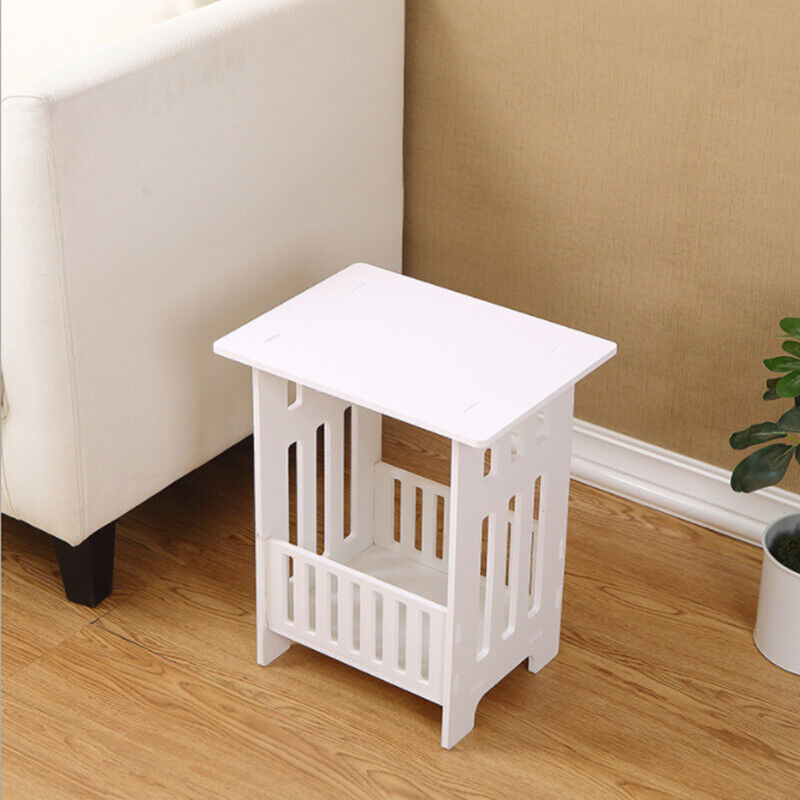 UK Local White Bedside Table Cabinet Nightstand Small Side End Table Storage Organizer U