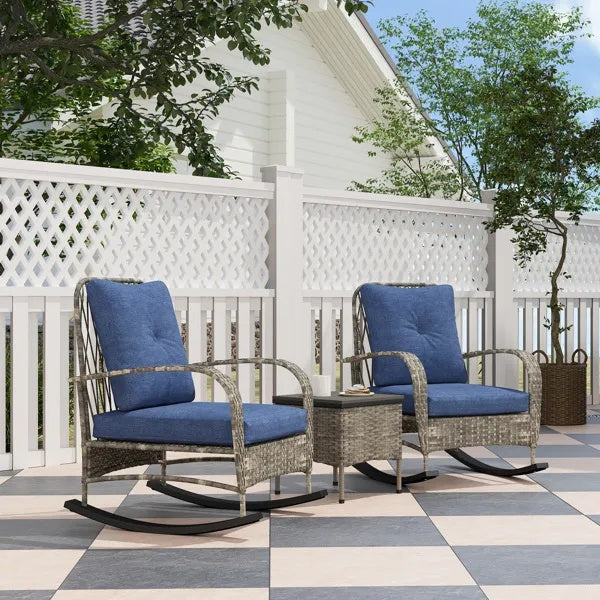 US Local Rattan Chaise Lounge Chair, Wicker Patio Furniture Set
