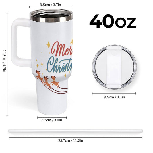 PHDT00449 POD US Local Tumbler 40 oz Large Capacity Car Cup Santa Claus Christmas Gift Star