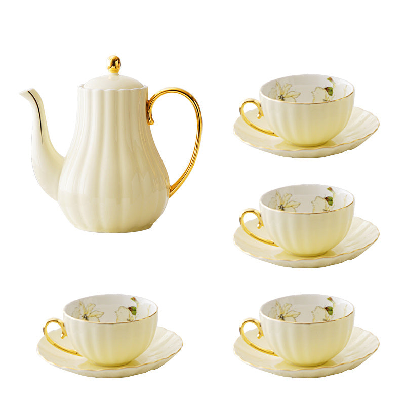 Macaron Coffee Set Afternoon Teapot Cup Saucer Set Morandi Blue Yellow Purple Color Fashio