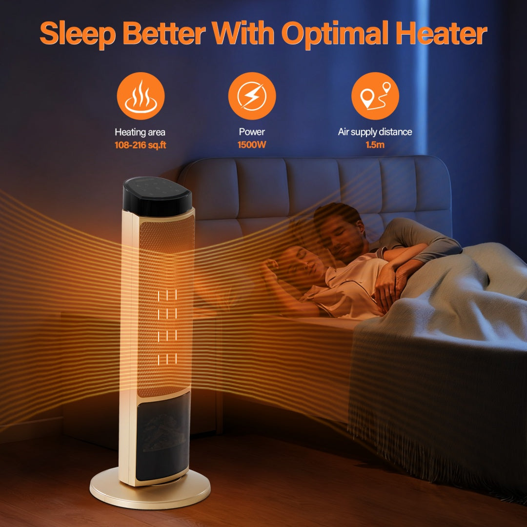 US Local 23 inch Space Heaters For Indoor Use, Portable Heater With 7 Light Colors