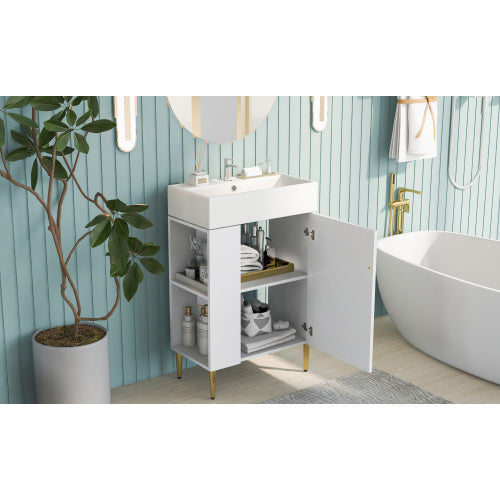 US Local 21.6 Inch White Bathroom Vanity