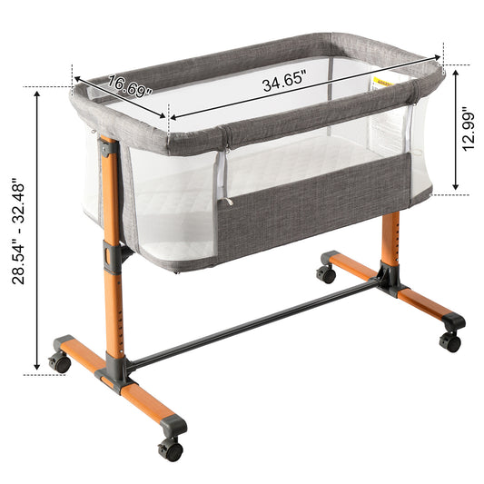 US Local 150D Encrypted Cationic Cloth , Grey, Bassinet Bed For Babies